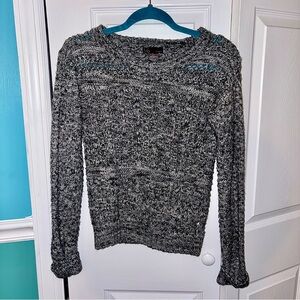 t/o sweaters Women’s XS Crocheted Sweater Black Gray